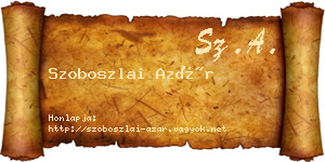 Szoboszlai Azár névjegykártya